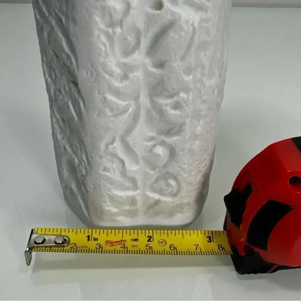Schwahn‎ Lorenz Hutschenreuther Brutalist White Modernist Bisque Porcelain  Vase